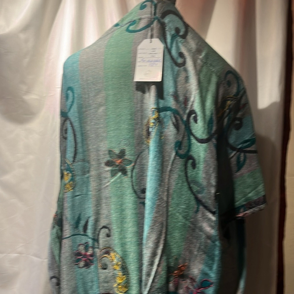 Small medium new with tags kimono in Mallard teal colored, saffron silk - Picture 5 of 8